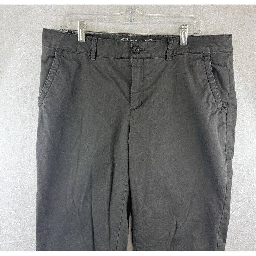 Eddie Bauer Pants Womens 12 Gray Legend‎ Wash Boyfriend Relaxed Flannel Lined